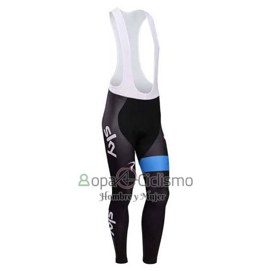 Sky Ropa Ciclismo Culotte Largo 2014 Mangas Largas Blanco y Azul